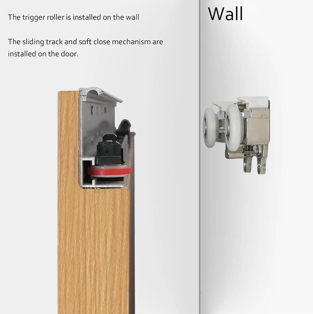 38"(96.5cm) Concealed Barn Door Hardware Kit